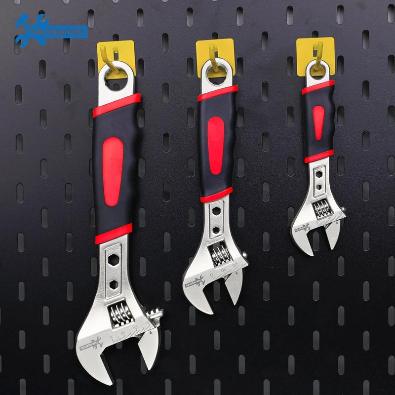 Navegando 3-Piece Adjustable Wrench Set 6/8/10 Inch - Heavy-Duty High Carbon Steel, Non-Slip Grip for Plumbing Tools, Automotive Repair & Home Use - Image 3